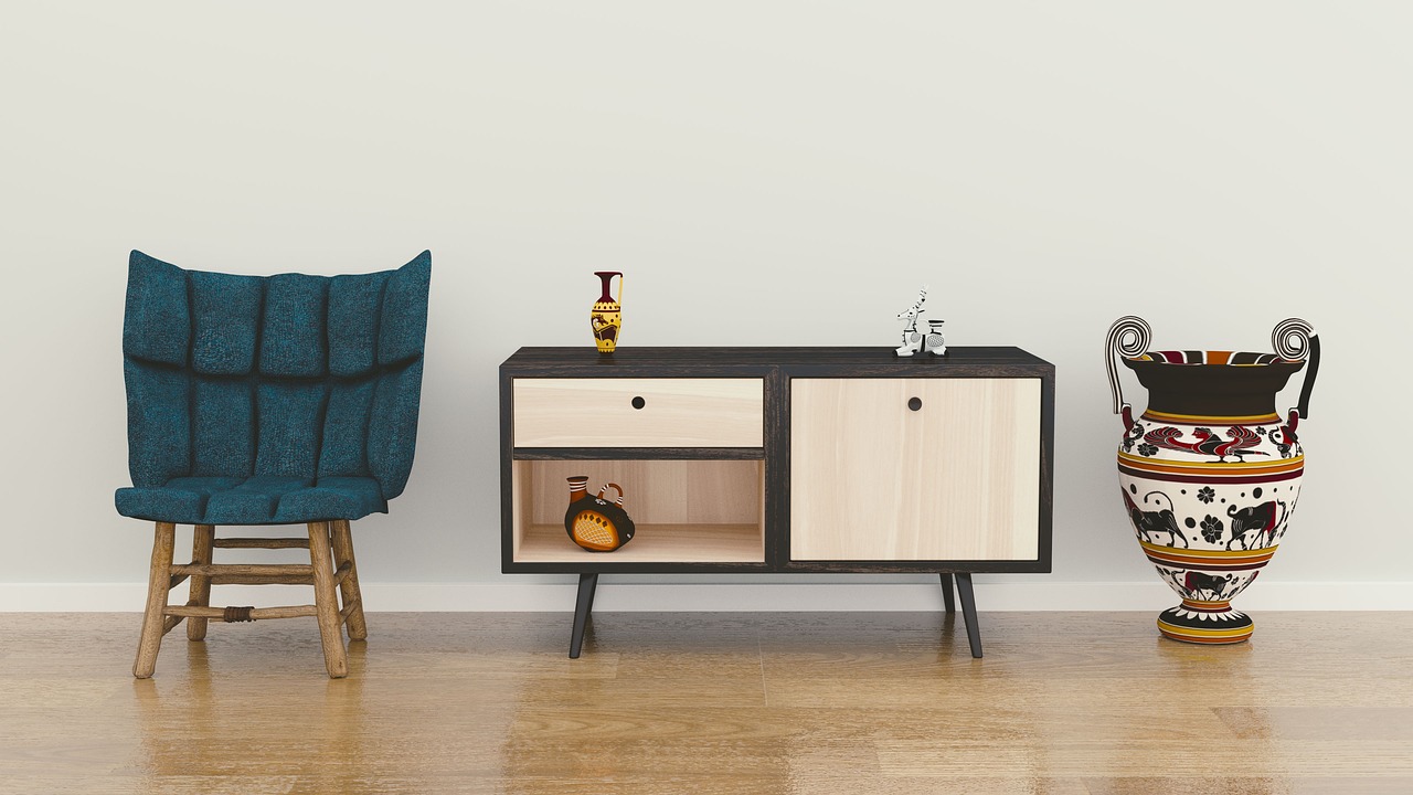 Rustgevende feng shui elementen naast het bed.
