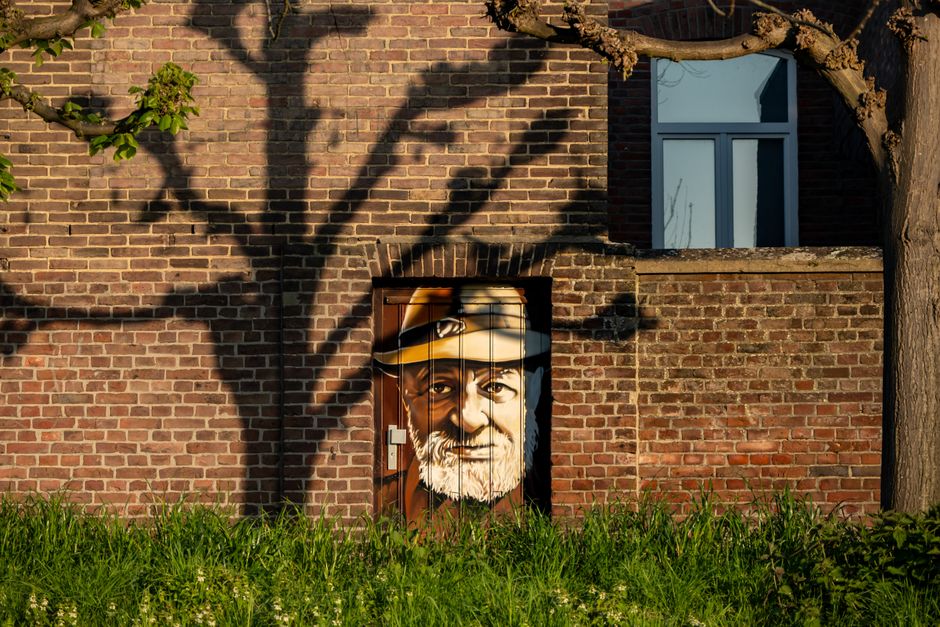 Oude kamee schilderij aan een muur. Oude kamee schilderij aan een muur.